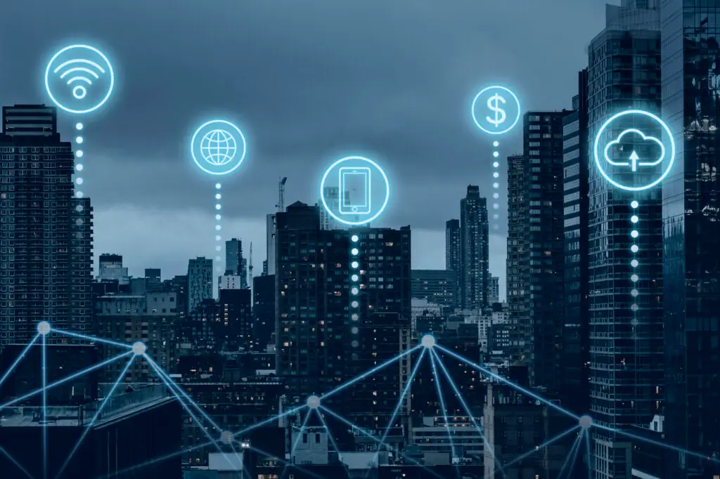Connected smart city and 5G network visualization